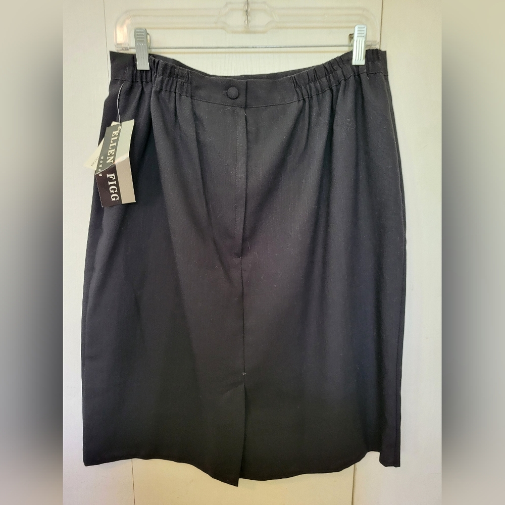 NWT Vintage Ellen Figg Black Knee-Length Pencil Skirt Sz 16W
